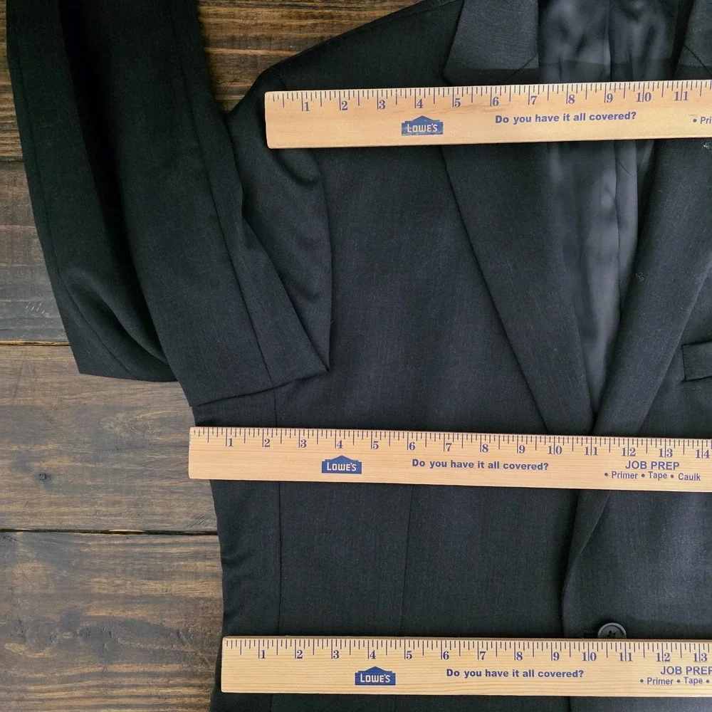 Pronto Uomo Men's Sport‎ Coat Blazer Two Button Charcoal Gray Wool Size 44L